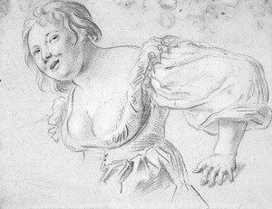 A woman with deep decolletage