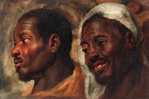 Jacob Jordaens - Head studies of two African men