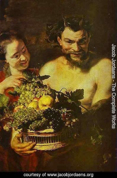 Satyr and Girl with a Basket of Fruit