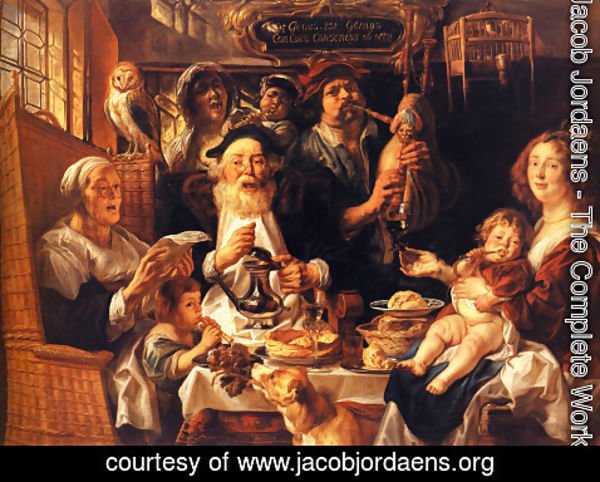 Jacob Jordaens - As the Old Sing, So the Young Pipe