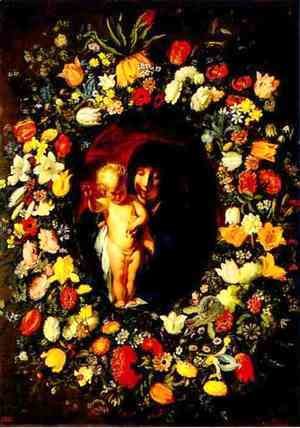 Jacob Jordaens - Madonna and Child Wreathed with Flowers