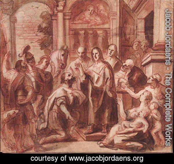 Jacob Jordaens - Christ and the Headman of Capernaum