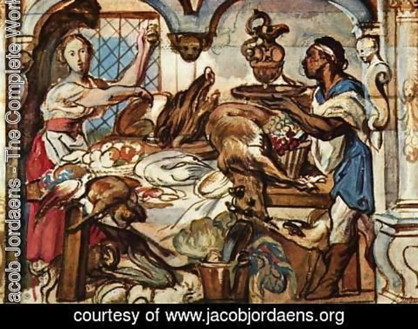 Jacob Jordaens - Kitchen scene
