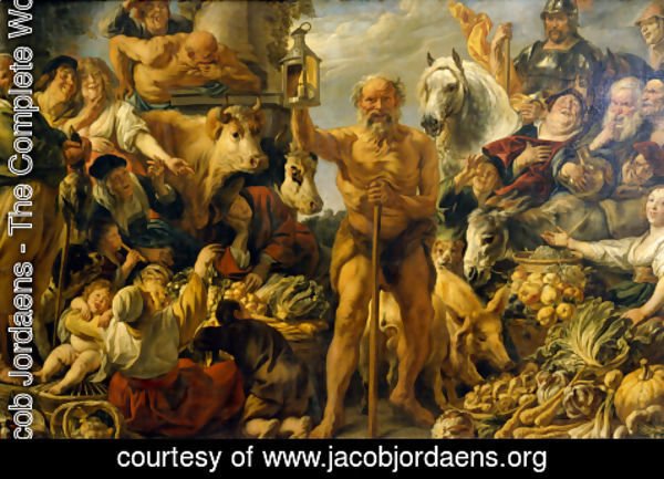Jacob Jordaens - Diogenes Searching for an Honest Man
