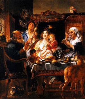 Jacob Jordaens - As the Old Sang, So the young Pipe