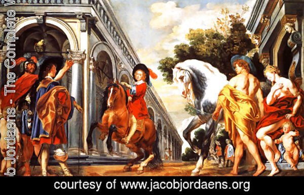 Jacob Jordaens - Levade performed under the auspices of Mars and in the presence of Mercury, Venus and a squire