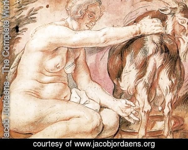 Jacob Jordaens - Adrastea milking a goat Amalthea