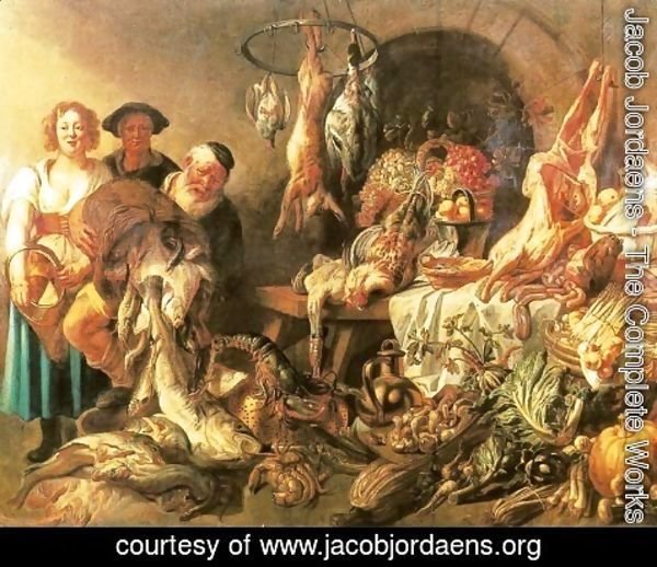 Jacob Jordaens - Still Life with a Fish Salesman
